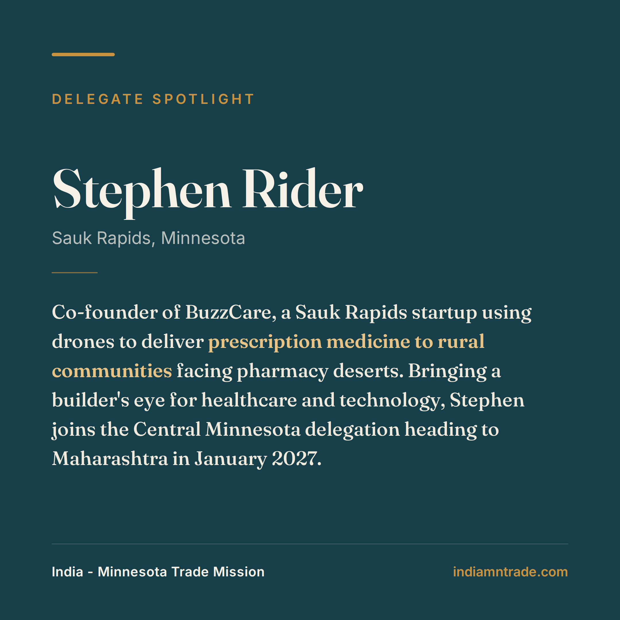 Delegate spotlight: Stephen Rider, co-founder of BuzzCare, Sauk Rapids, Minnesota.